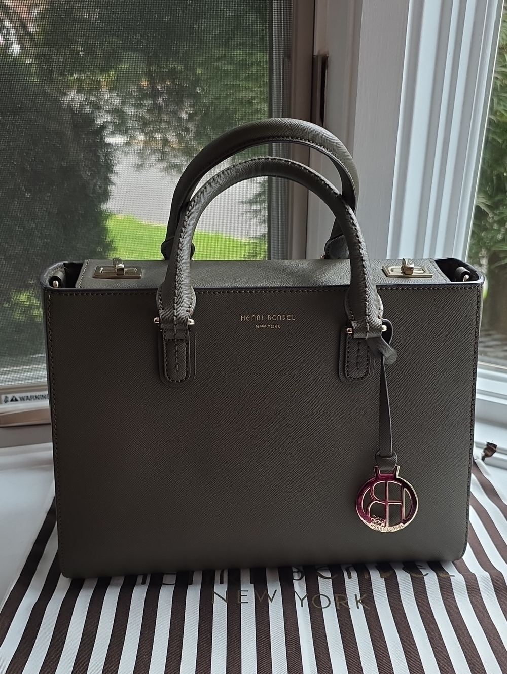 Henri Bendel West 57th Structured Satchel Leather Crossbody Bag